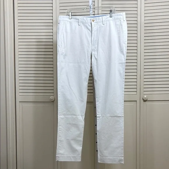 NWT Polo by Ralph Lauren White Chinos Stretch Slim Fit Pants Size 36 x 32 - Picture 1 of 14